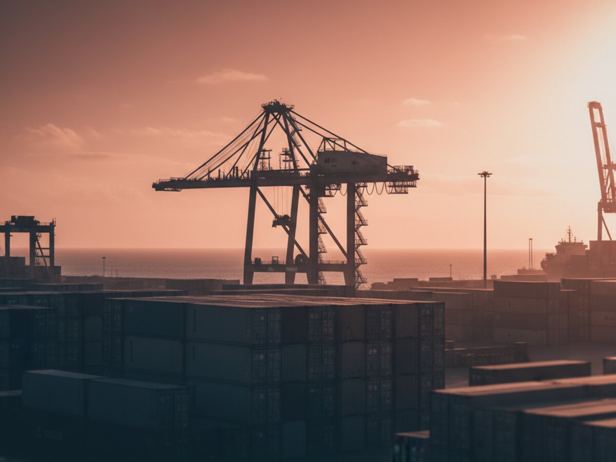 Terminal de contentores no porto de Luanda